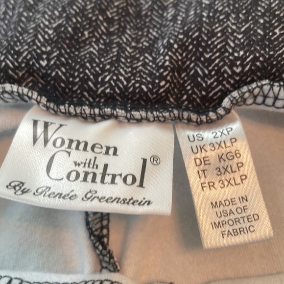 Women with Control by Renee Greenstein pants herringbone design size 2X black - Picture 7 of 12